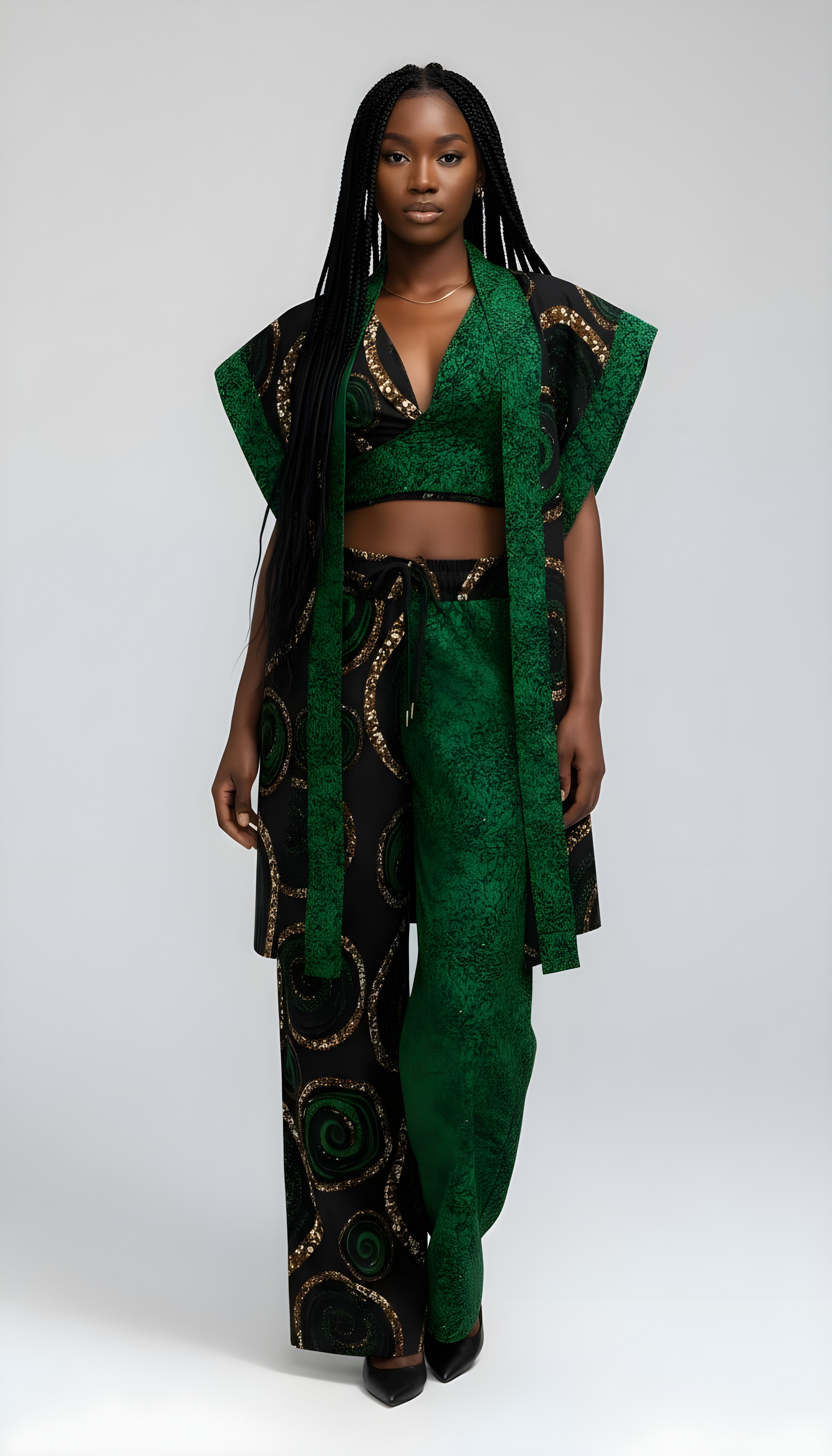 Evergreen Ankara Kimono