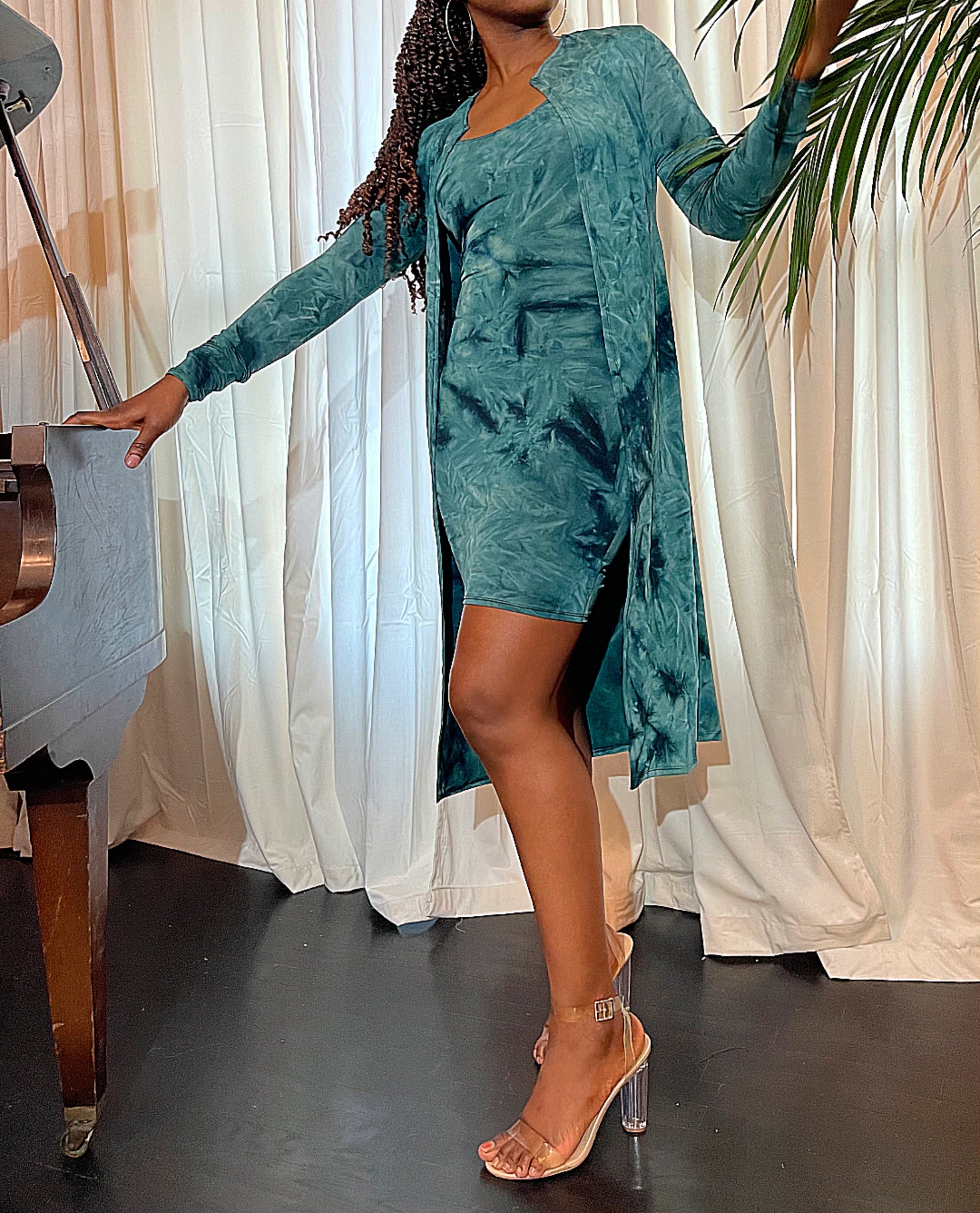 Tie Dye Mini Dress & Duster Set