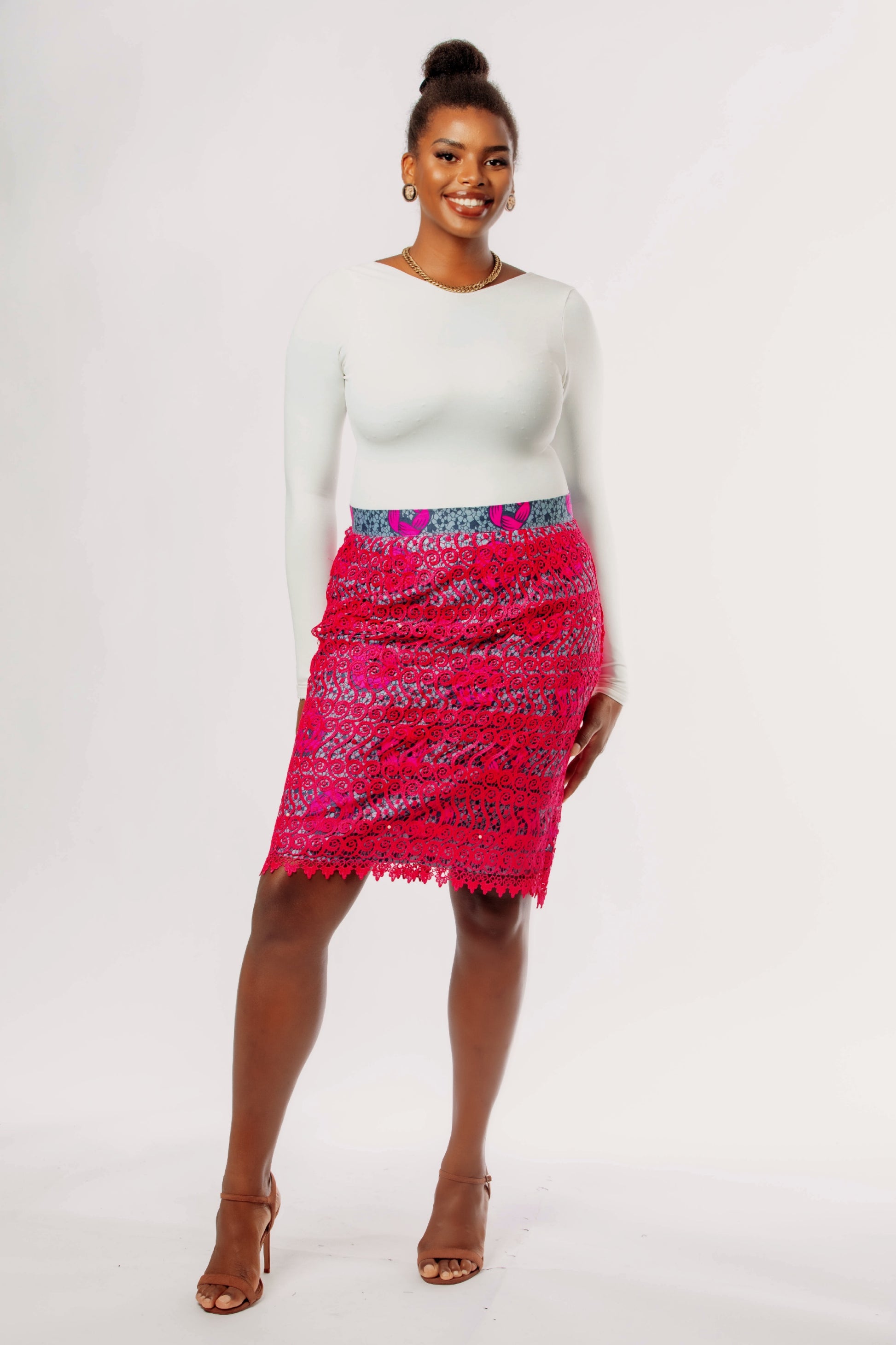 Mimi Ankara Lace Skirt