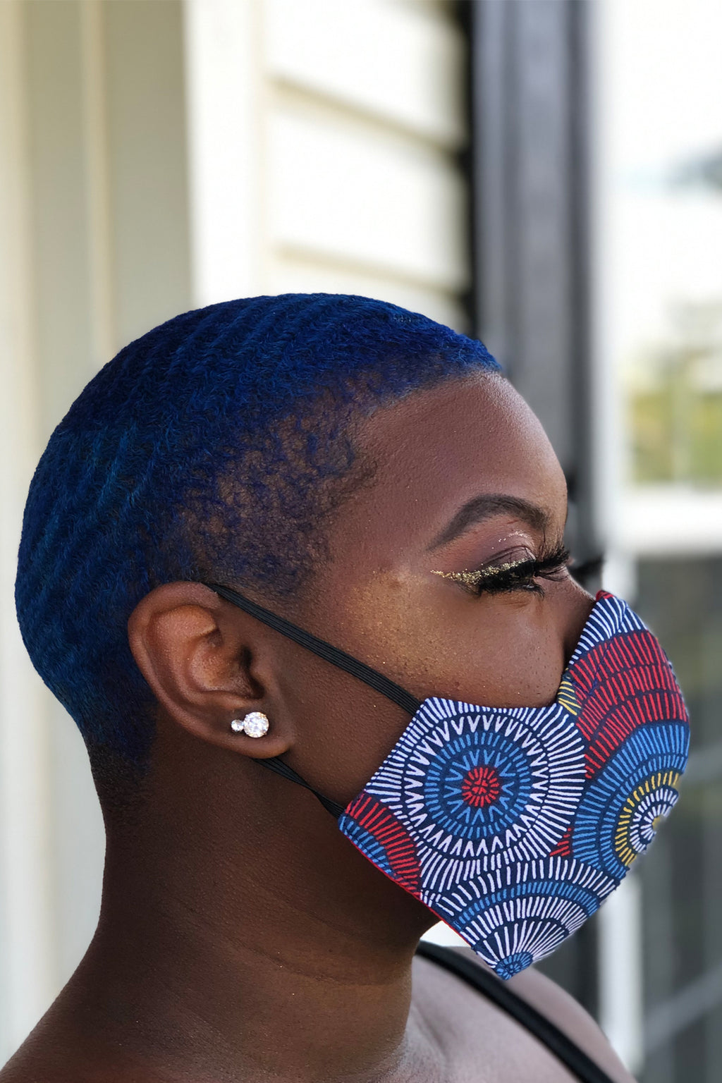 Blue Fan Face Mask