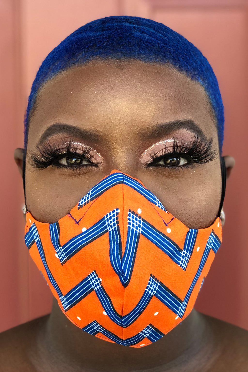 Orange Chevron Face Mask
