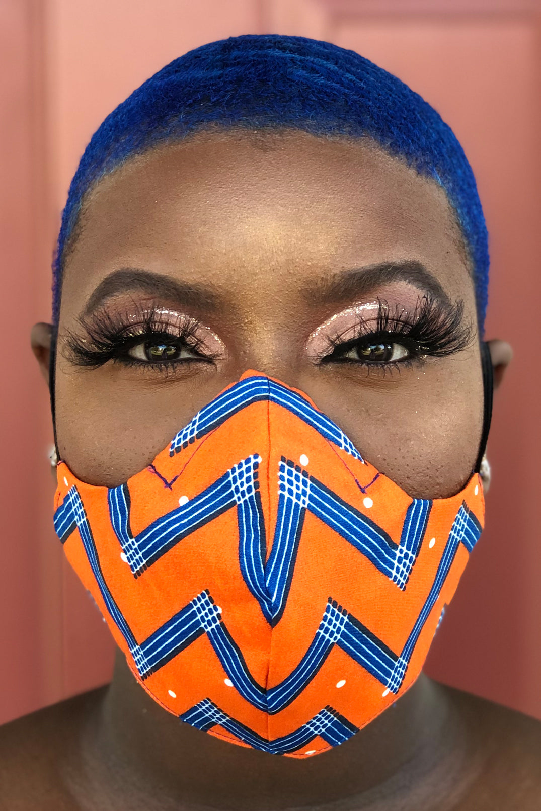 Orange Chevron Face Mask