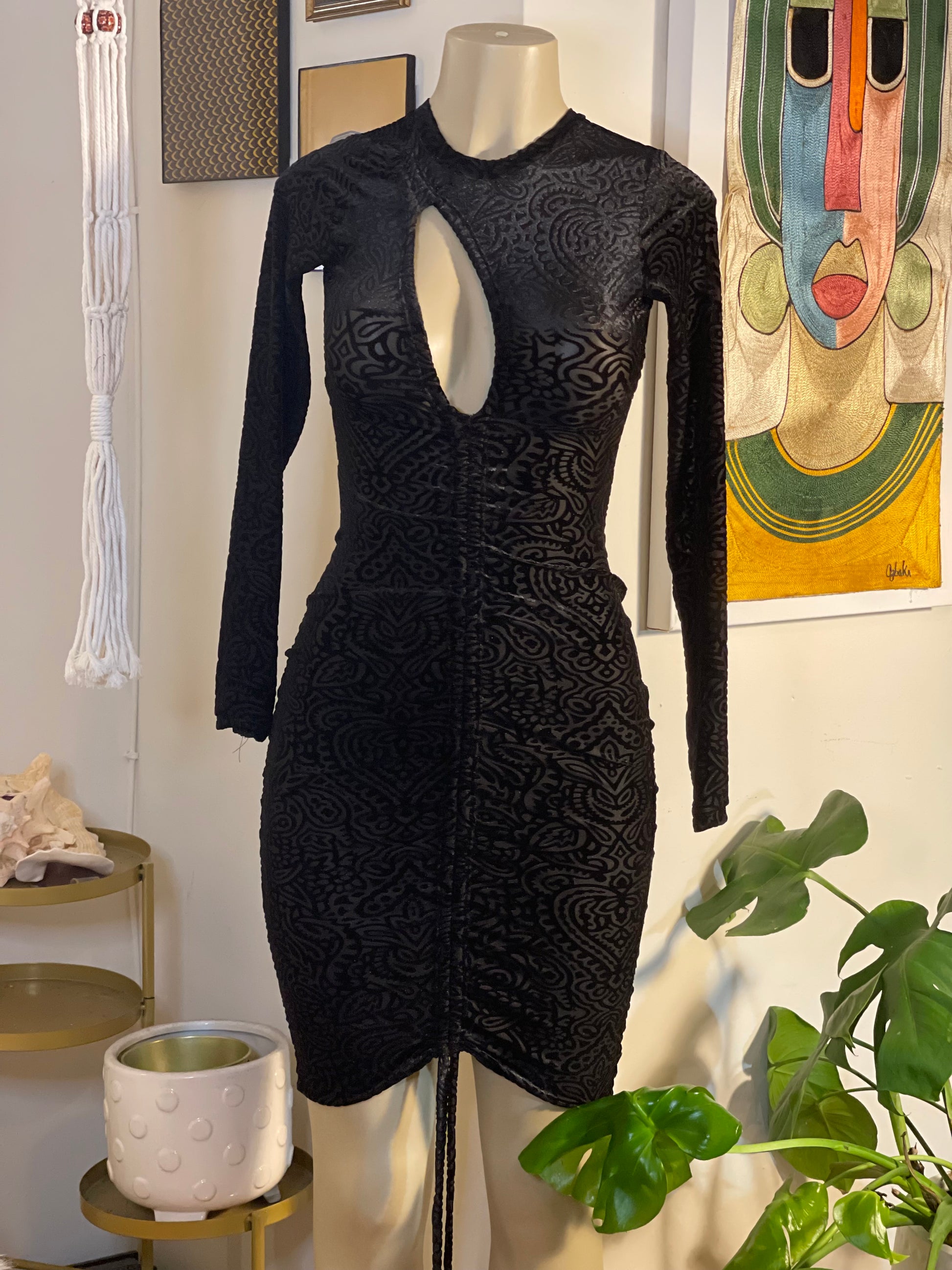 Keyhole Burnout Bodycon Dress
